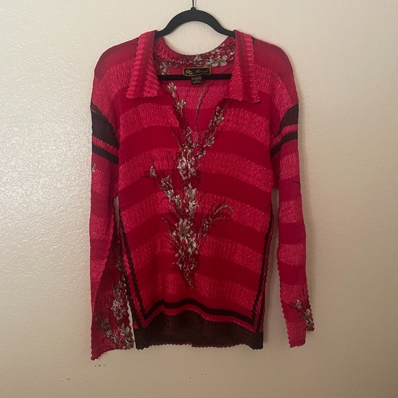 Cinch Elegant Floral Deep V Neck Boho Hipster Classy Chic Glam Party Blouse Top - Picture 1 of 5